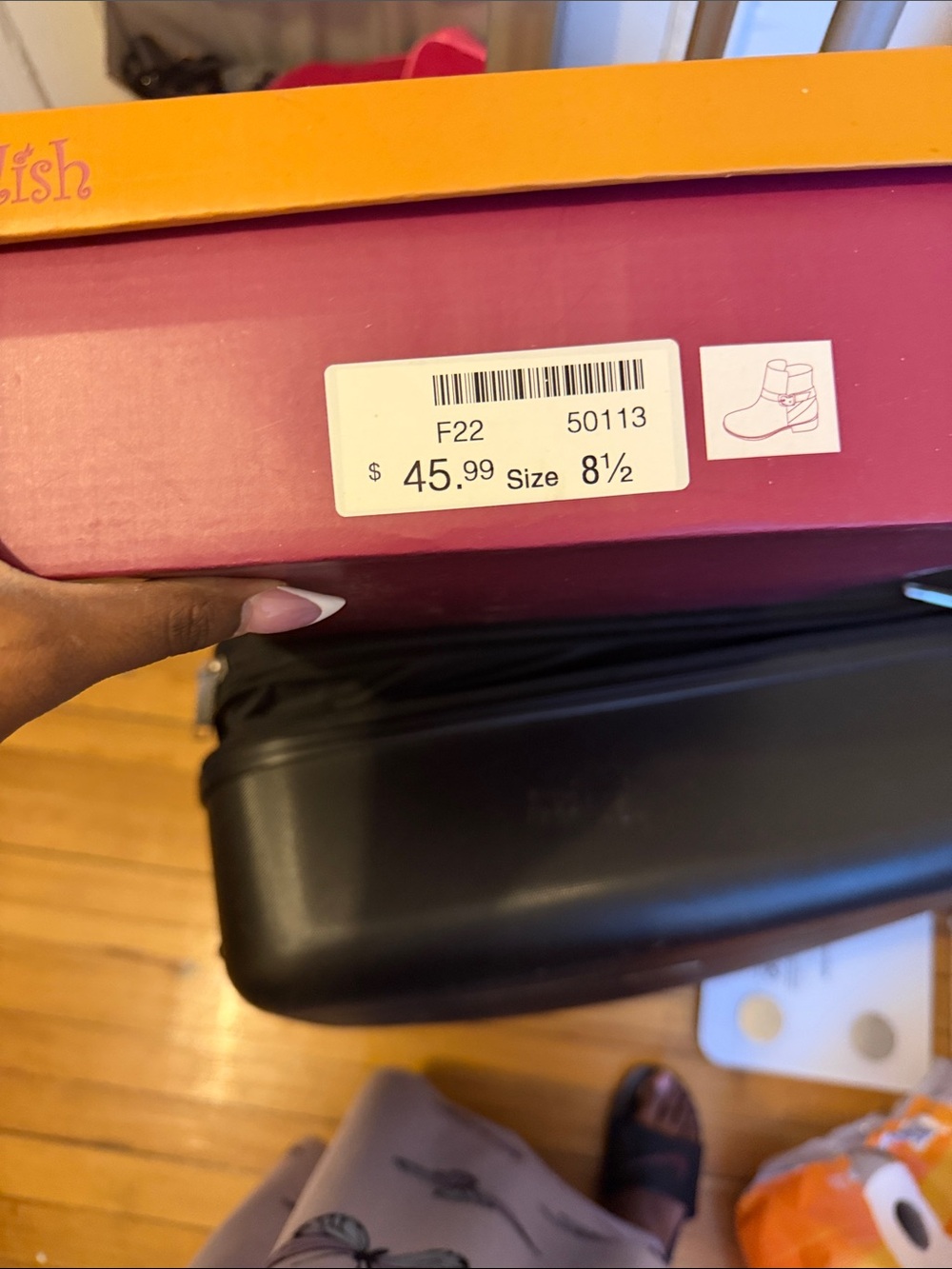 Women's Cognac Ankle Booties with Side Buckle - Picture 2 of 2